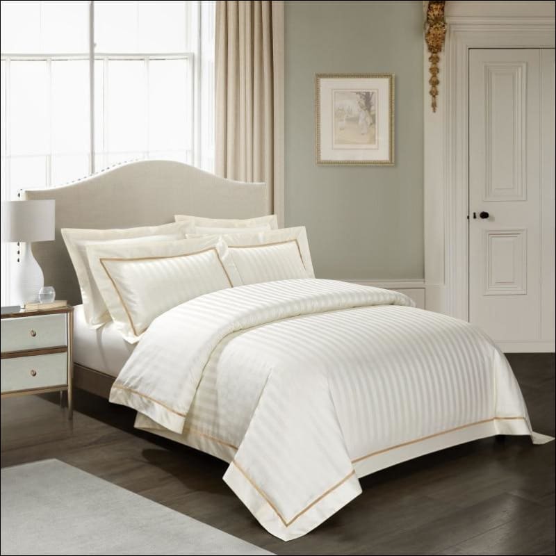 Premium Egyptian Cream Duvet 4PC Bedding Set