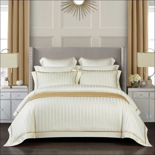 Premium Egyptian Cream Duvet 4PC Bedding Set