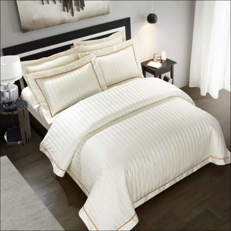 Premium Egyptian Cream Duvet 4PC Bedding Set