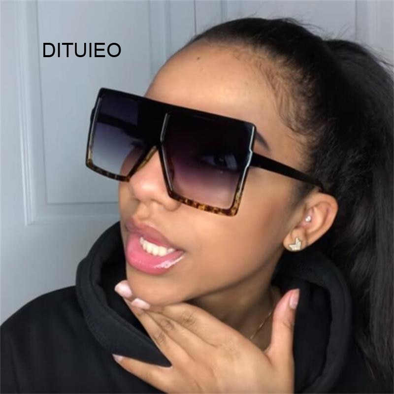 Oversized Shades Women Sunglasses Black Fashion Square Glasses Big Frame Vintage Retro Glasses Female Unisex Oculos Feminino.