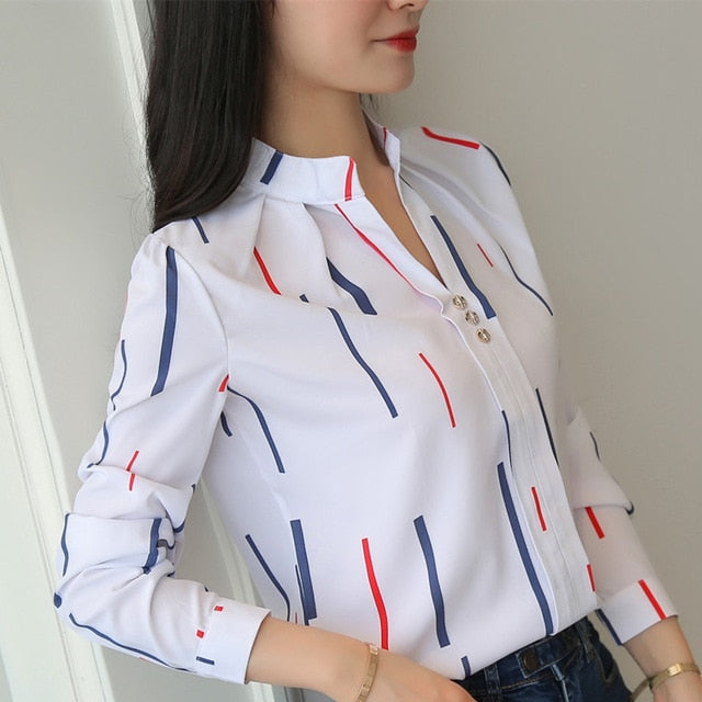 Women Tops And Blouses Office Lady Blouse Slim Shirts Women Blouses Plus Size Tops Casual Shirt Female Blusas