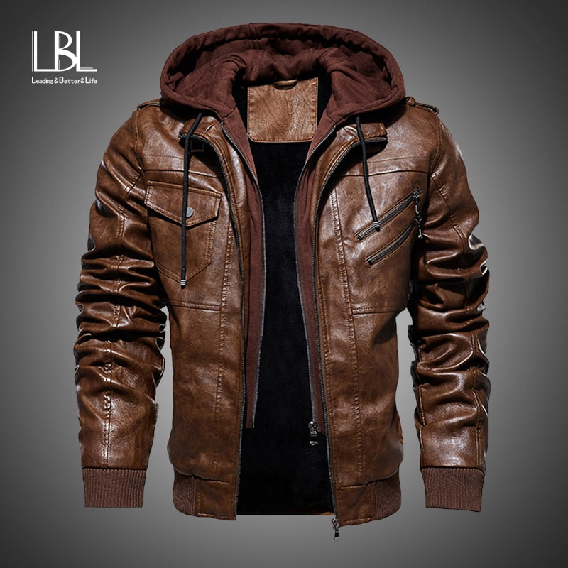 Mens Leather Jackets 2020 Winter New Casual Motorcycle PU Jacket Biker Leather Coats European Windbreaker Genuine Leather Jacket