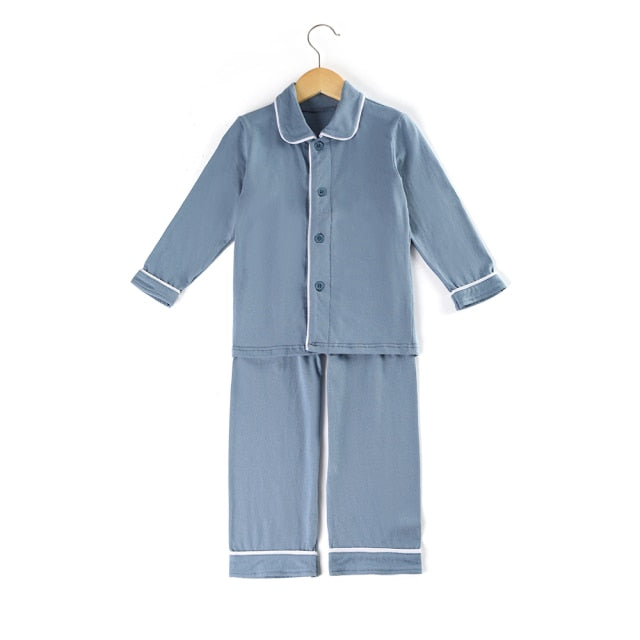 pyjamas kids wholesale children clothes blank sleepwear cotton pijama christmas ruffle frill  toddler girl pajamas set