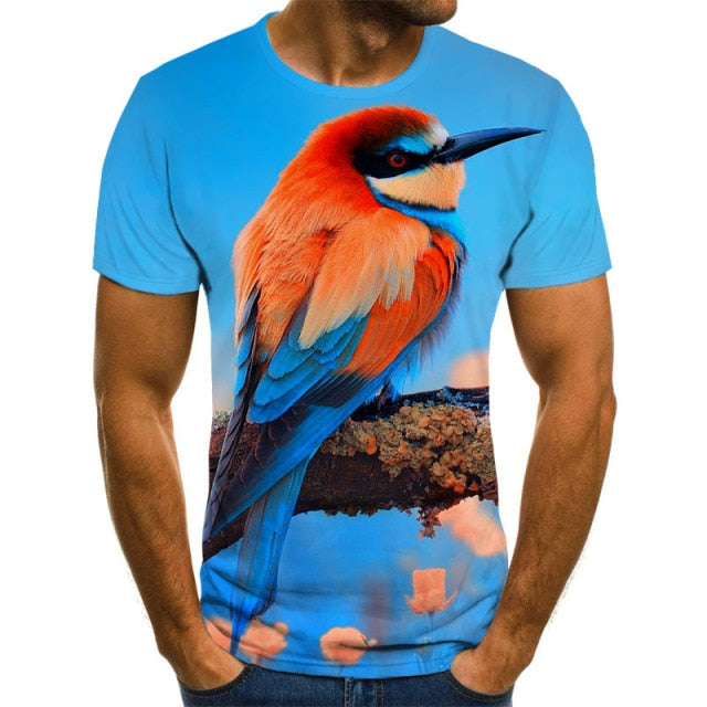 Summer 2020 new 3D printed T-shirt animal print men's T-shirt print casual T-shirt O-neck hip hop short sleeve size 110-6XL.