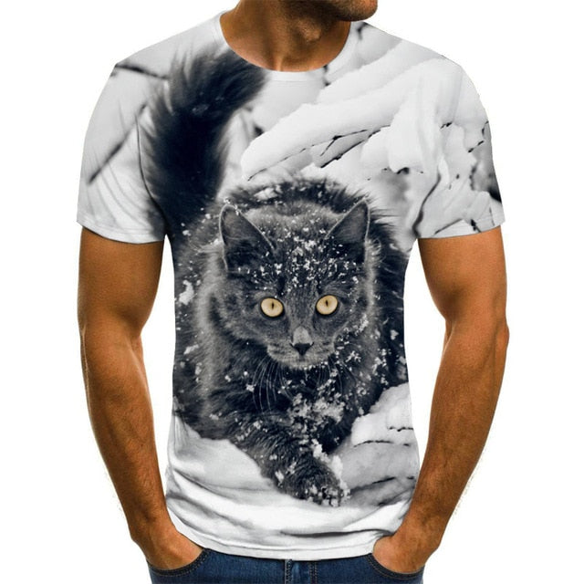 Summer 2020 new 3D printed T-shirt animal print men's T-shirt print casual T-shirt O-neck hip hop short sleeve size 110-6XL.