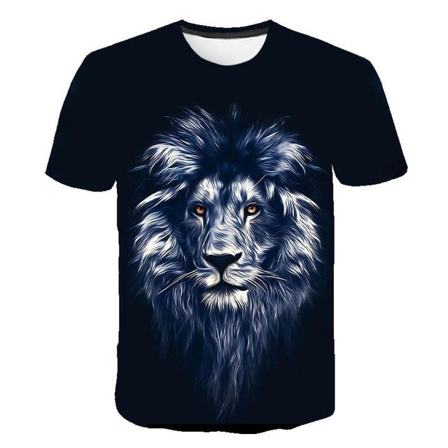 Summer 2020 new 3D printed T-shirt animal print men's T-shirt print casual T-shirt O-neck hip hop short sleeve size 110-6XL.