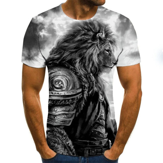 Summer 2020 new 3D printed T-shirt animal print men's T-shirt print casual T-shirt O-neck hip hop short sleeve size 110-6XL.