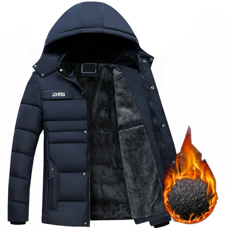 Thick Warm Winter Parka Men Fleece Hooded Men Winter Jacket Coat Military Cargo Jackets Overcoat Streetwear