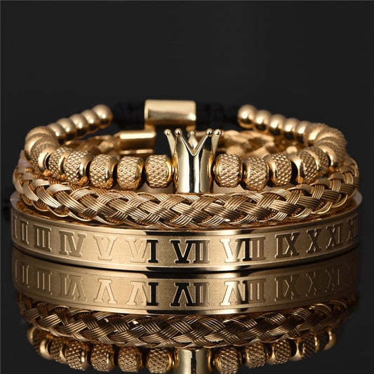Luxury Roman Crown Charm Bracelet