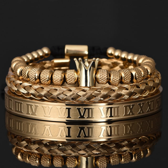 Luxury Roman Crown Charm Bracelet.