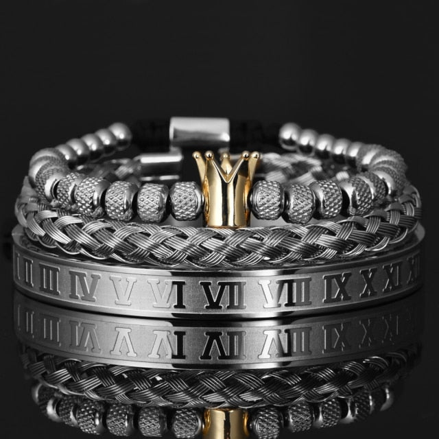 Luxury Roman Crown Charm Bracelet.