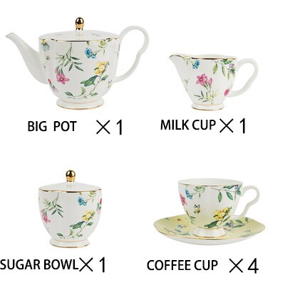 EECAMAIL British Afternoon Tea Bone China Coffee Cup Exquisite Luxury Set Ceramic tea Set Limited Dessert plate