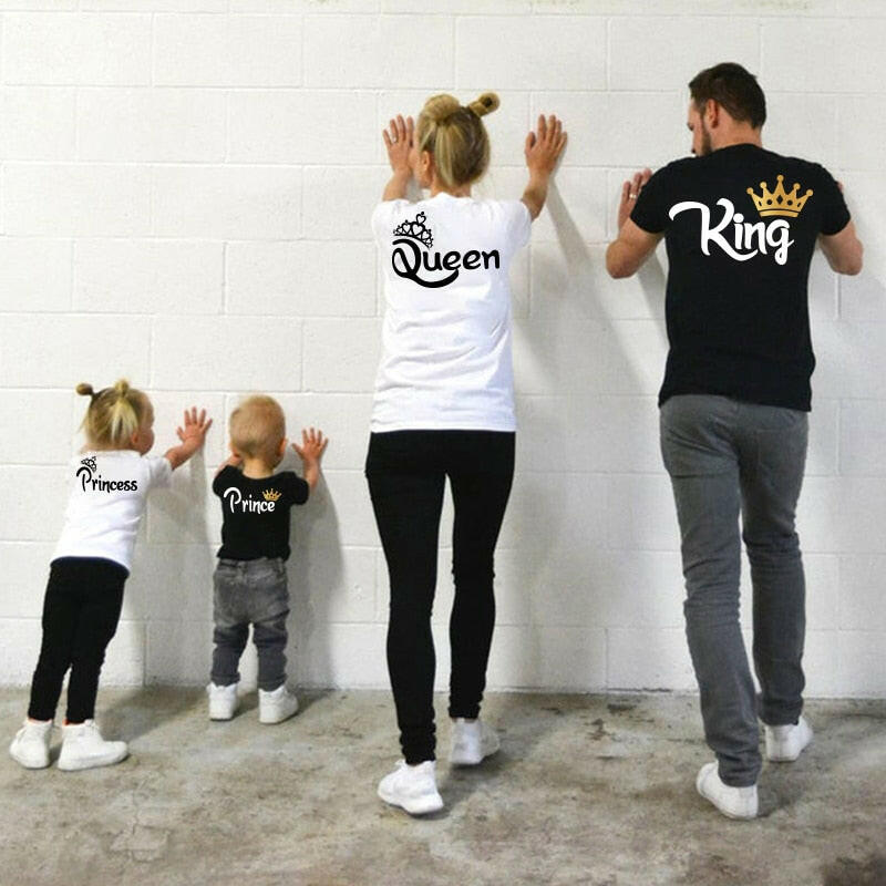 Family Matching T-Shirt Set - King, Queen, Prince, Princess.