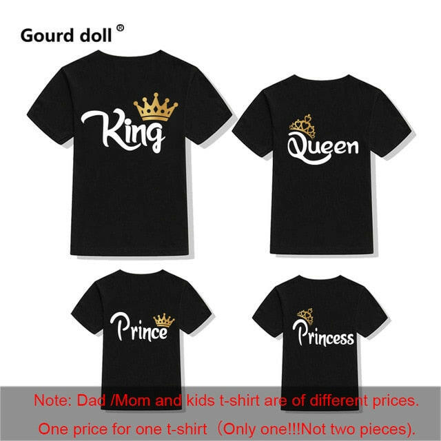 Family Matching T-Shirt Set - King, Queen, Prince, Princess.