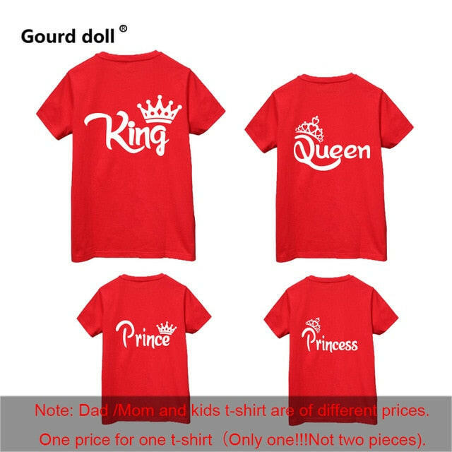 Family Matching T-Shirt Set - King, Queen, Prince, Princess.