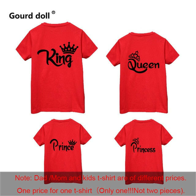 Family Matching T-Shirt Set - King, Queen, Prince, Princess.