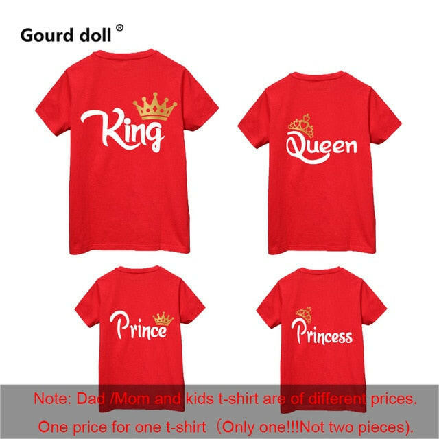 Family Matching T-Shirt Set - King, Queen, Prince, Princess.