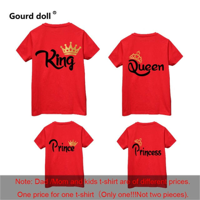 Family Matching T-Shirt Set - King, Queen, Prince, Princess.