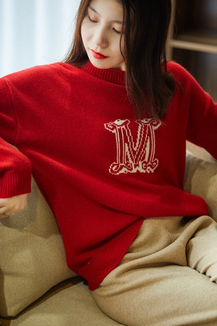 O-Neck casual loose women&#39;s sweater   cashmere wool sweater Long sleeve pullover winter Trend new product