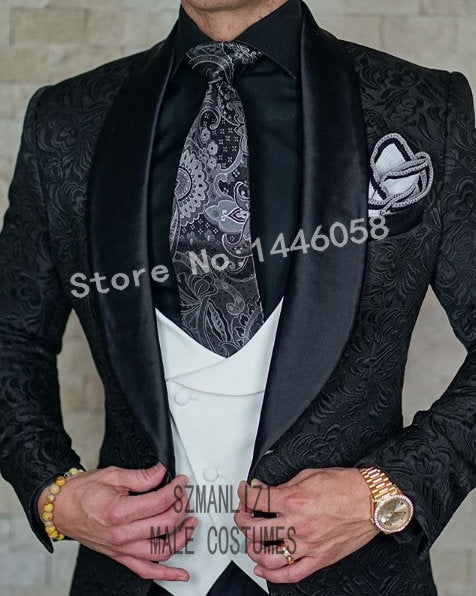 Men’s Wedding 3 pieces Italian Suits Design Custom Made Suits For Men