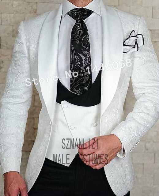 Men’s Wedding 3 pieces Italian Suits Design Custom Made Suits For Men