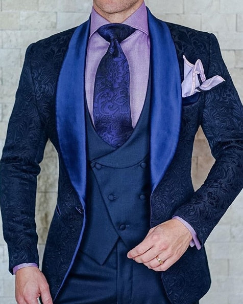 Men’s Wedding 3 pieces Italian Suits Design Custom Made Suits For Men