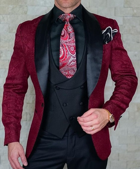 Men’s Wedding 3 pieces Italian Suits Design Custom Made Suits For Men