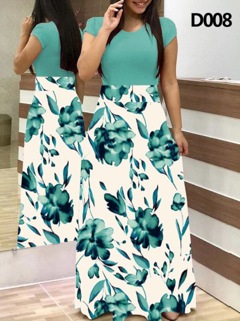 Flower  Polka Dot Print Matching Long dress for Women