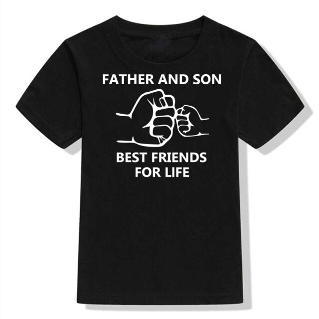 Father and Son Family Matching Casual T-Shirt..