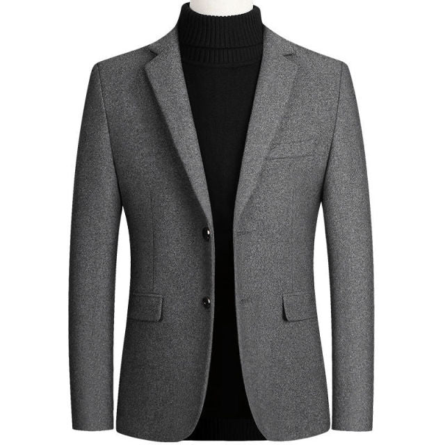 High Quality Men&#39;s Wool Suit Coat Wool Blends Casual Blazers Men Suit Top Male Solid Business Casual Mens Coats and Jackets