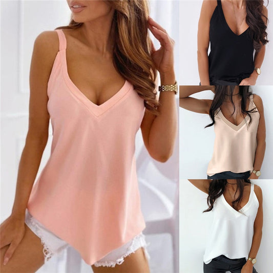 V- Neck Sleeveless Women Shirt.