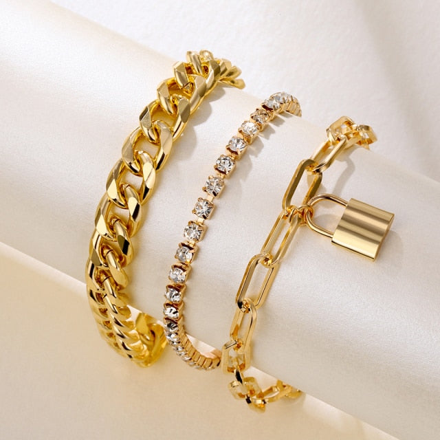 Thick Chain Bracelet Set for Women.