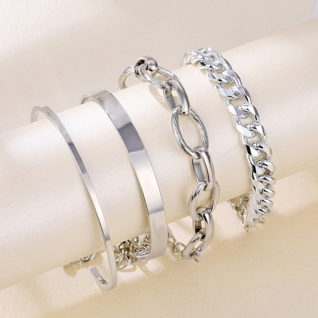 Thick Chain Bracelet Set for Women.