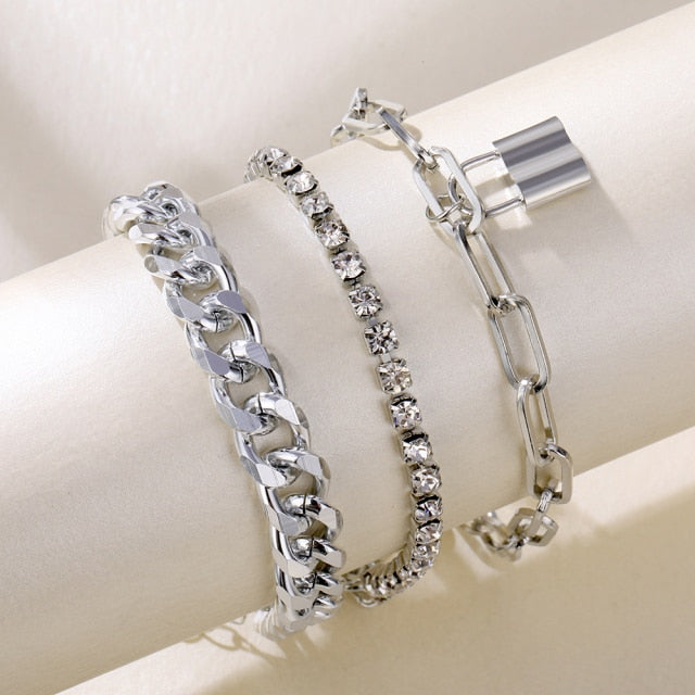 Thick Chain Bracelet Set for Women.