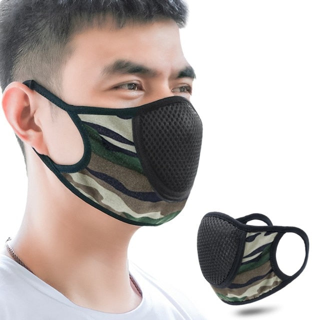 Sport Mask For Men Camouflage Print Breathable Cloth Dust-proof Mouth Mask For Adult Facemask Mesh Masks Decoration Accessories