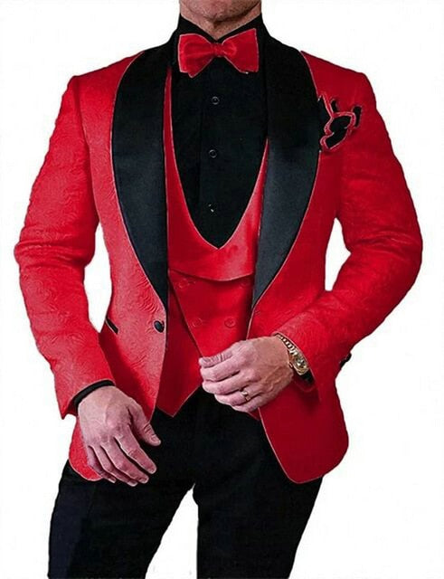 Men’s Wedding 3 pieces Italian Suits Design Custom Made Suits For Men