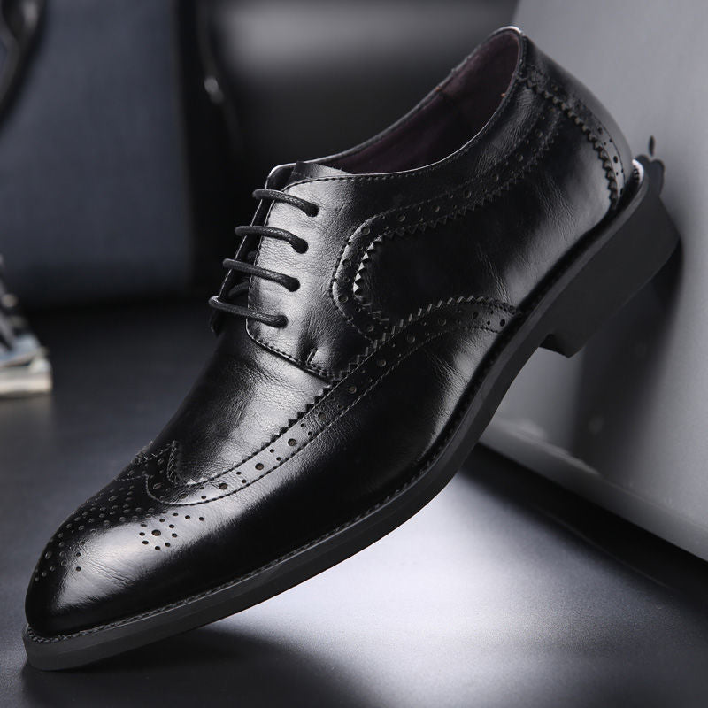 Men’s Leather Flat All-match  Business Shoes British Casual Oxfords Shoes