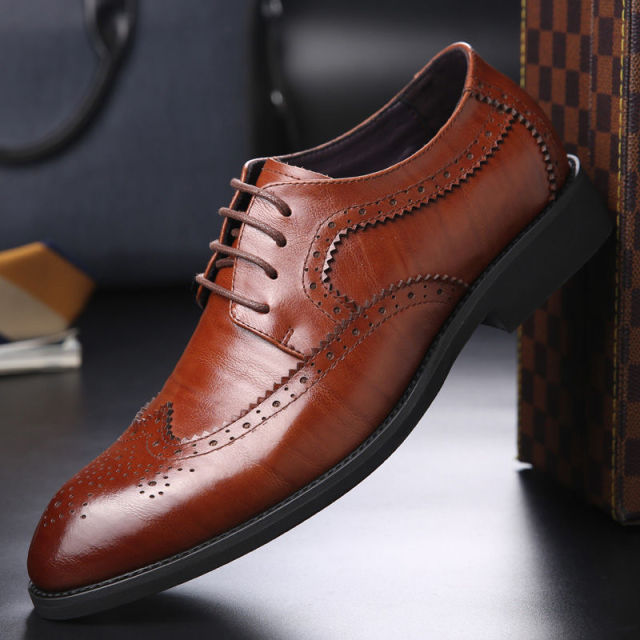 Men’s Leather Flat All-match  Business Shoes British Casual Oxfords Shoes