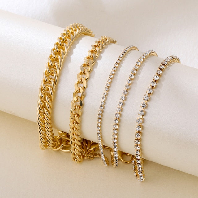 Thick Chain Bracelet Set for Women.