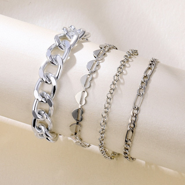 Thick Chain Bracelet Set for Women.