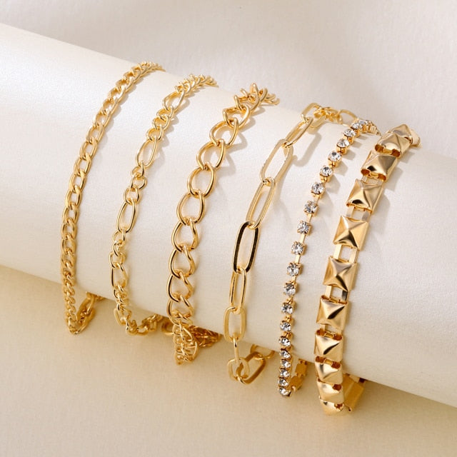 Thick Chain Bracelet Set for Women.