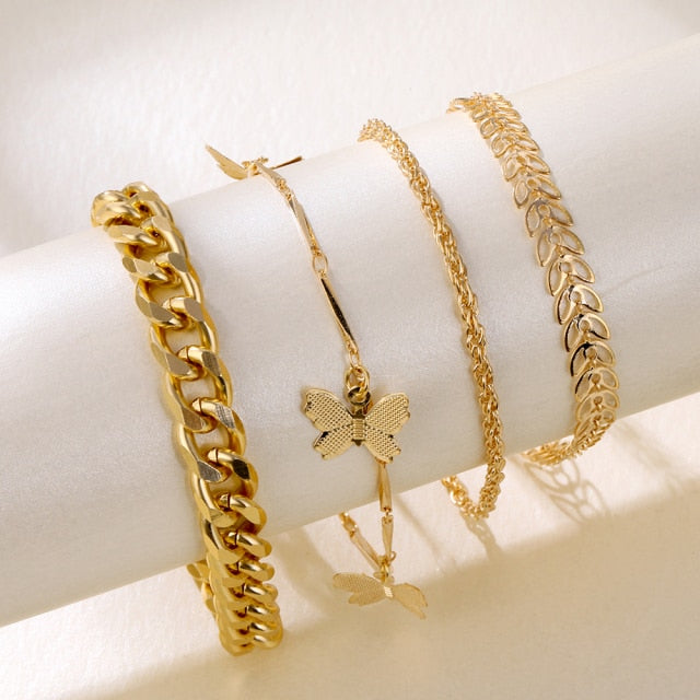 Thick Chain Bracelet Set for Women.