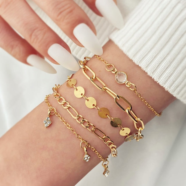 Thick Chain Bracelet Set for Women.