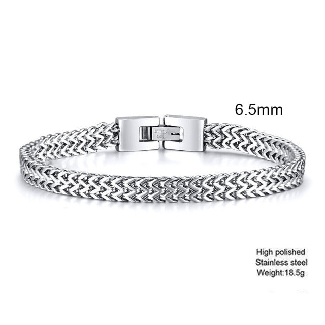 STYLISH STAINLESS STEEL BALI FOXTAIL CHAIN BRACELET FOR MEN.