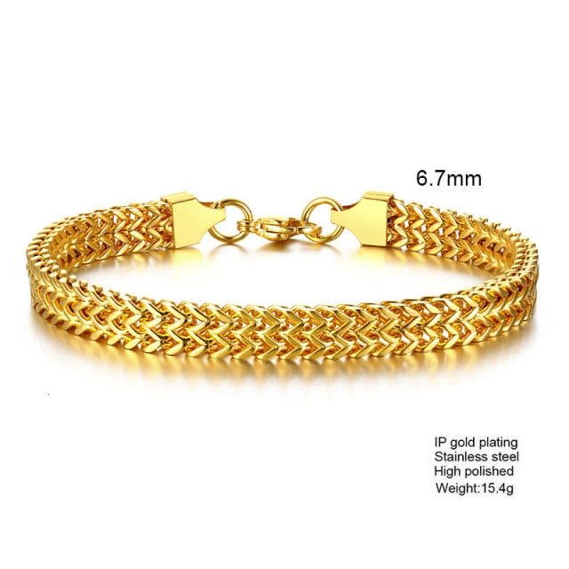 STYLISH STAINLESS STEEL BALI FOXTAIL CHAIN BRACELET FOR MEN.