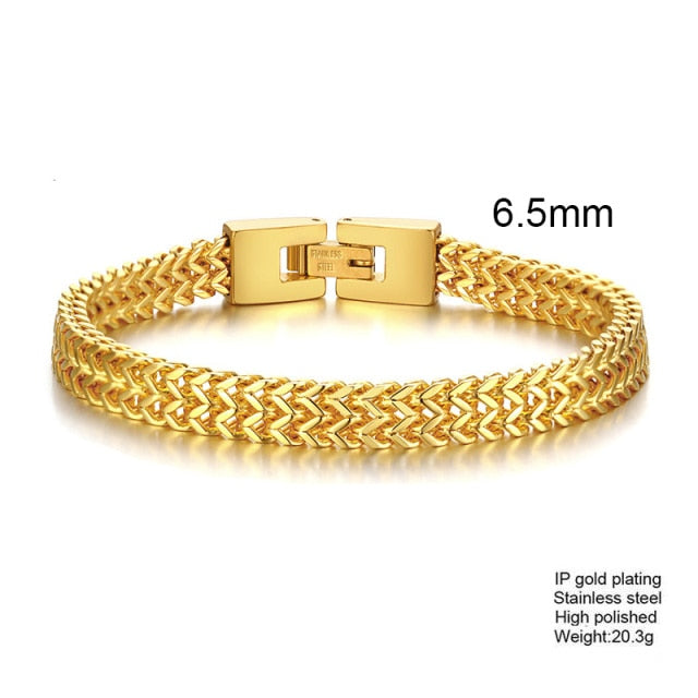 STYLISH STAINLESS STEEL BALI FOXTAIL CHAIN BRACELET FOR MEN.