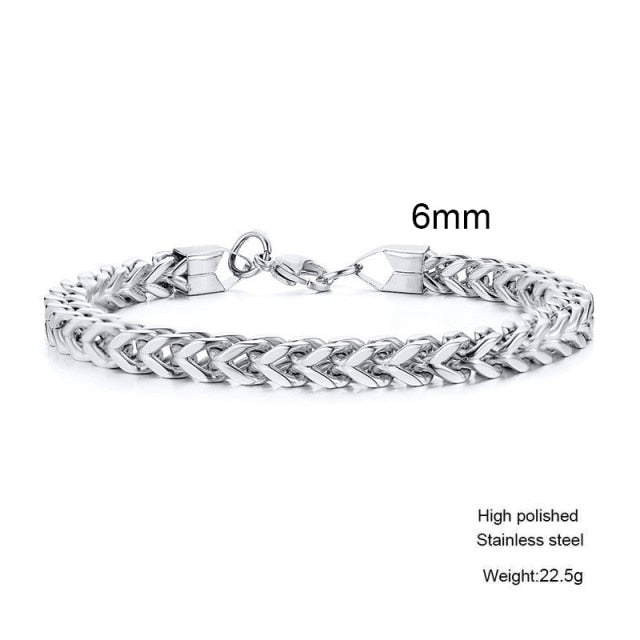 STYLISH STAINLESS STEEL BALI FOXTAIL CHAIN BRACELET FOR MEN.