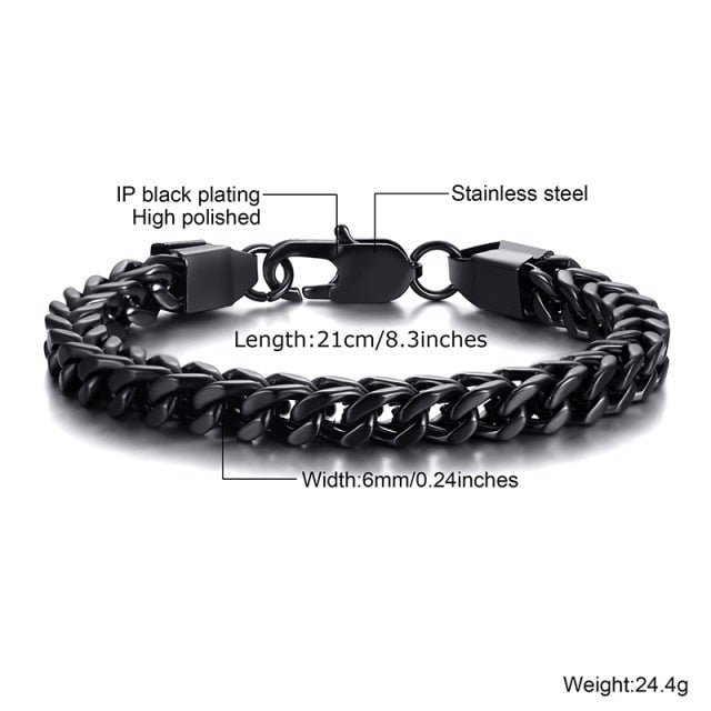 STYLISH STAINLESS STEEL BALI FOXTAIL CHAIN BRACELET FOR MEN.