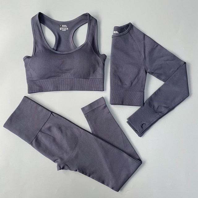 Seamless Yoga Set Women Gym Clothes Sportswear Yoga  Suits for Fitness Gym Set with underwear for women