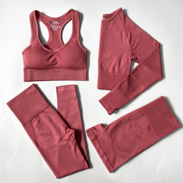 Seamless Yoga Set Women Gym Clothes Sportswear Yoga  Suits for Fitness Gym Set with underwear for women